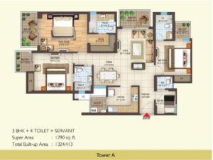 3 BHK with 4 Toilet in Tower A of Spring Homes in Noida by AskFlat-1