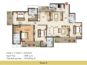 4 BHK with 5 Toilet in Tower A of Spring Homes in Noida by AskFlat-1