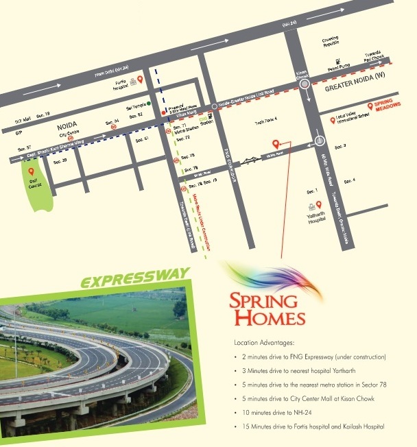 Location of Spring Homes in Noida by AskFlat